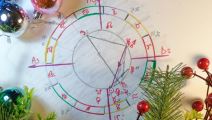 Astrološka karta sa novogodišnjom dekoracijom