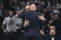 Saša Obradović i Mirko Ocokoljić na derbiju Partizan Zvezda