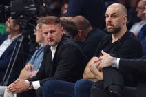 Ostoja Mijailović i Aleks Marić na utakmici Partizana