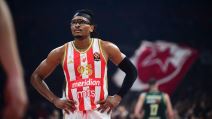 Čima Moneke na utakmici Crvene zvezde u Evroligi u Areni