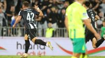 Dušan Jovanović slavi gol za Partizan u Evropi