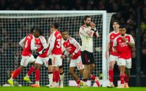 Detalj sa meča Arsenal - Liverpul u Premijer ligi.