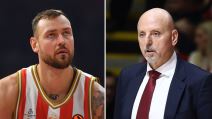 Donatas Motiejunas sa leve strane i Saša Obradović sa desne.