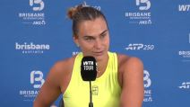Arina Sabalenka na konferenciji za medije.