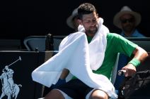 Novak Đoković na meču protiv Frančeska Maestrelija