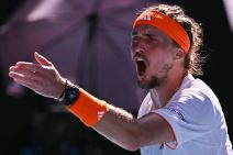 Saša Zverev viče na meču Australijan opena.