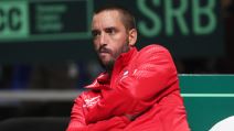 Viktor Troicki selektor Dejvis kup reprezentacije Srbije posmatra meč