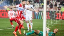 Marko Arnautović slavi gol u derbiju na Zvezda Partizan