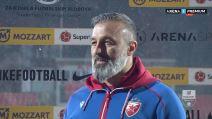 Nenad Sakić daje izjavu posle meča Crvene zvezde.