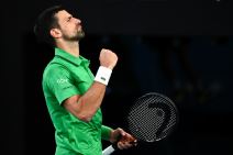 Novak Đoković proslavlja poen na Australijan openu