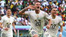 Sergej Milinković Savić slavi gol za Srbiju u Kataru