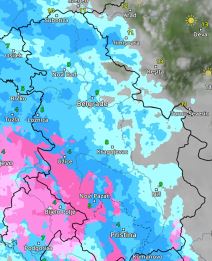 kretanje padavina u petak u 9h