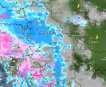 Kretanje padavina sutra u ponoć