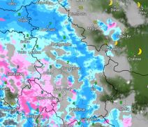 Kretanje padavina u petak u 2 časa