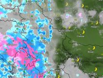 Kretanje padavina sutra u 22 časa