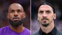 Lebron Džejms sa leve strane i Zlatan Ibrahimović sa desne.