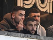 Fudbaleri Partizana Saša Zdjelar i Stefan Mitrović.