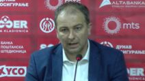 Trener Zlatibora Strajin Nedović na konferenciji za novinare