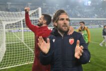 Mirko Ivanić i Aleksandar Katai slave osvajanje Kupa Srbije protiv Vojvodine na stadionu Lagator u Loznici