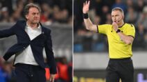 Miroslav Tanjga dobacuje sudiji Pavlu Iliću na finalu Kupa Zvezda Vojvodina