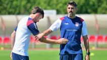 Veljko Paunović i Njegoš Petrović na treningu Srbije