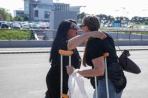 Dragana Mirković i Goga Sekulić na aerodromu u Beogradu