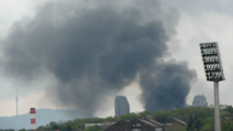 Požar na stadionu FK Rad