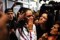 Doček srpskih olimpijaca na aerodromu Nikola Tesla u Beogradu