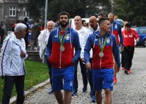 Doček ispred Skupštine sportista sa Olimpijskih igara.