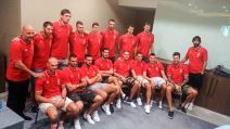 Koršarkaška reprezentacija Srbije na okupu pred pripreme za EP u Istanbulu.