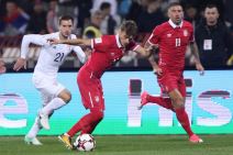 Navijači slave gol Aleksandar Prijović na Srbija - Gruzija (VIDEO)