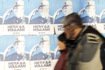 Ratko Mladić Obraz plakati Neću da izdam u Beogradu FOTO