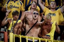 Spartak - Brondbi 0:2, navijači Brondbija na stadionu Rajko Mitić FOTO