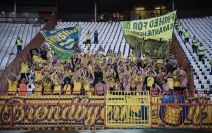 Spartak - Brondbi 0:2, navijači Brondbija na stadionu Rajko Mitić FOTO