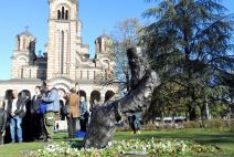 Patrijarh Pavle - otkrivanje spomenika ispred Crkve Svetog Marka