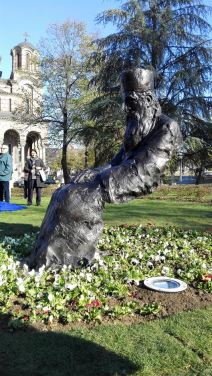 Patrijarh Pavle - otkrivanje spomenika ispred Crkve Svetog Marka