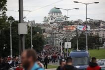 Zvezda - Partizan finale Kupa 2019, fotografije Delije i Grobari korteo ka stadionu