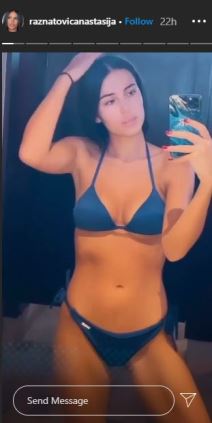anastasija raznatovic gola kada kupka instagram video