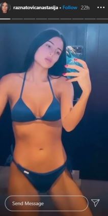 anastasija raznatovic gola kada kupka instagram video