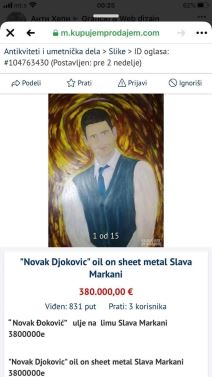 novak djokovic portret 380 hiljada evra slikar slava markani