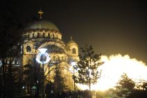 srpska nova godina docek vatomet bakljada hram svetog save fotografije