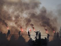 crvena zvezda marko gobeljic navijaci podrska docek iz milana bakljada pesma delije