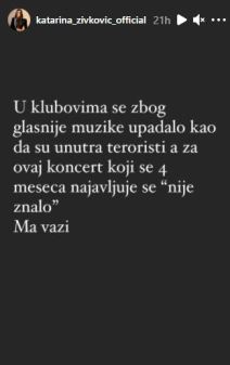 katarina zivkovic koncerti crvene jabuke reagovala na instagramu