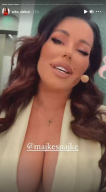 seka aleksic dekolte majke i snajke snimanje instagram video