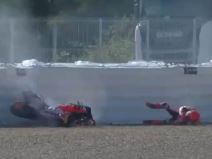 mark markez moto gp nesreca spanija udes video