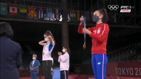 Tijana Bogdanović na dodeli medalja
