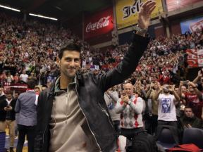 Novak Đoković na utakmici košarkaša Zvezde