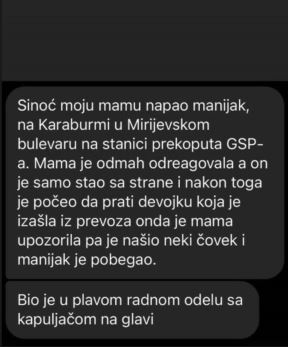 poruka upozorenje manijak 22