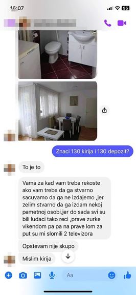 Prevara u oglasu za stan u Braće Jerković