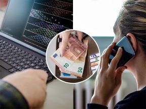 Žena telefon razgovor it sektor laptop računar kancelarija evri